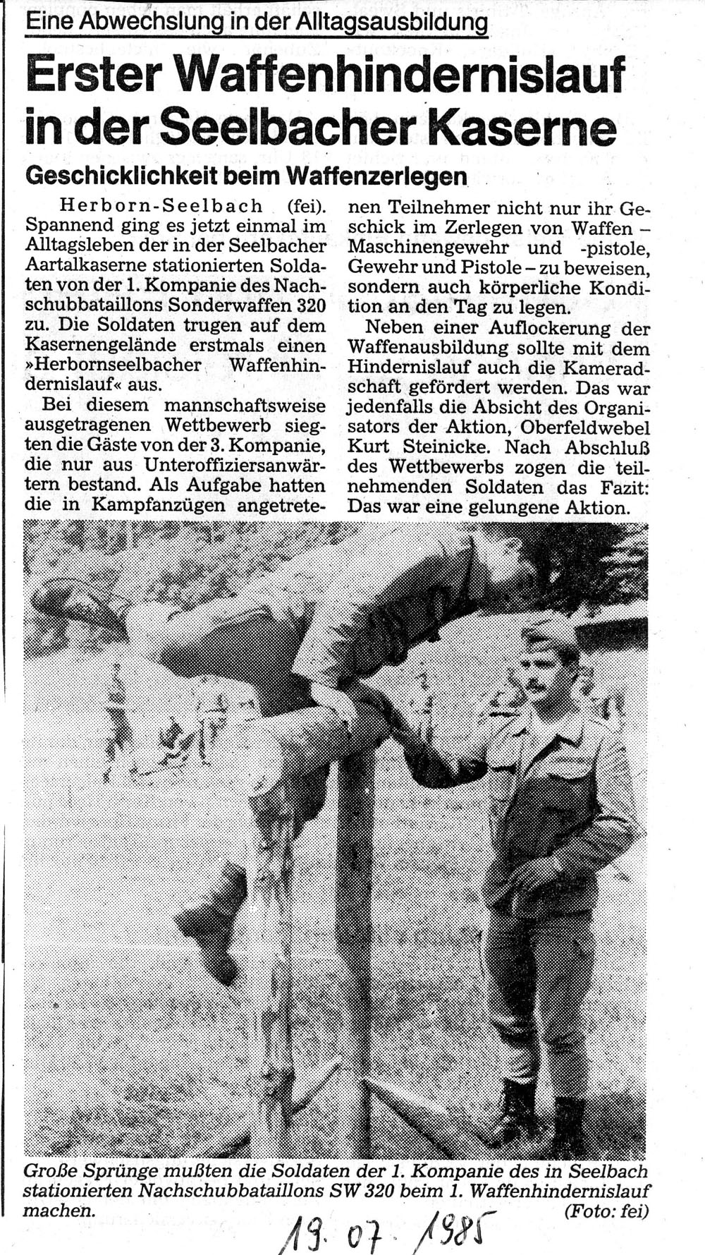 Pressenotiz vom 19.07.1985
