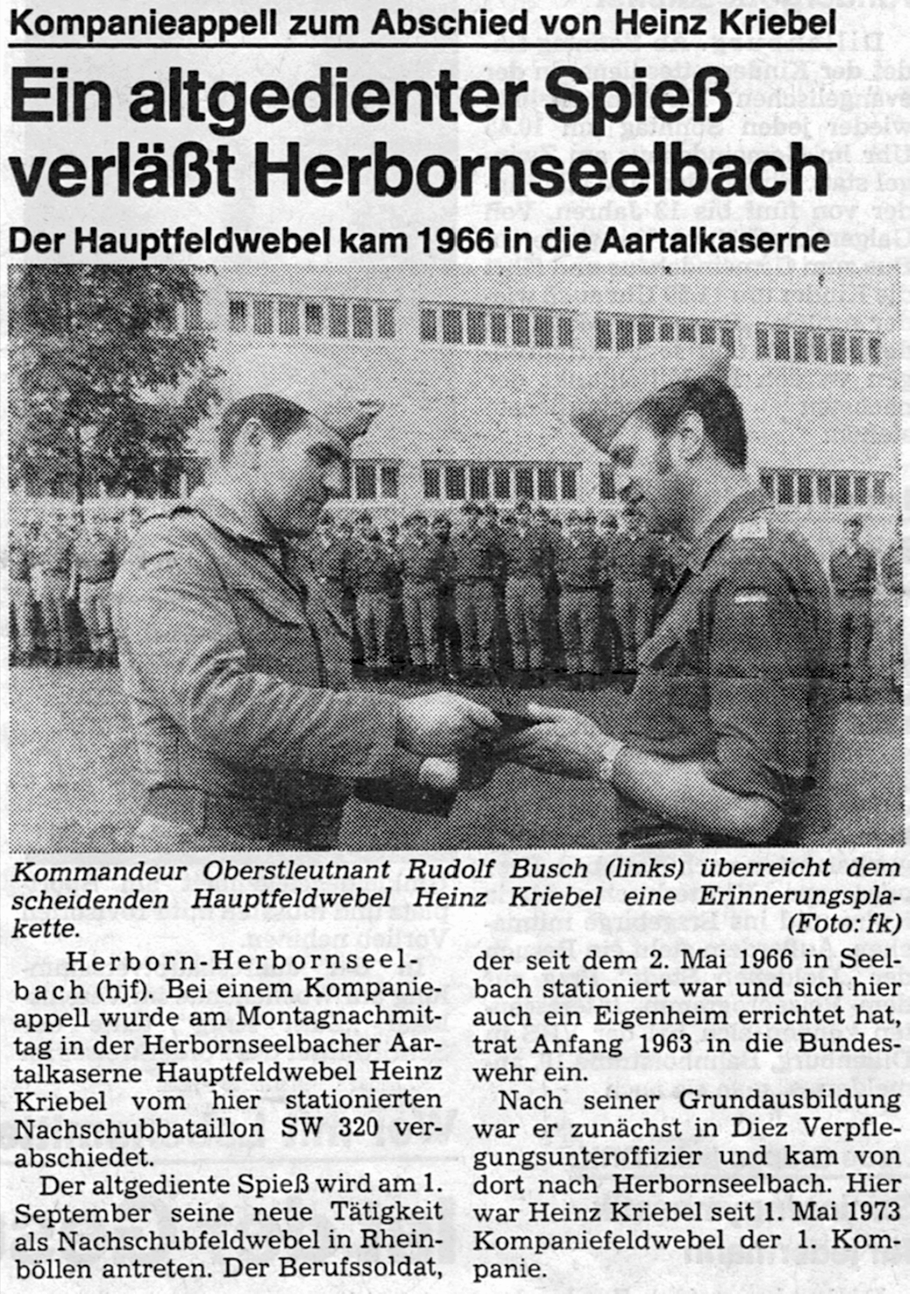 Verabschiedung Heinz Kriebel