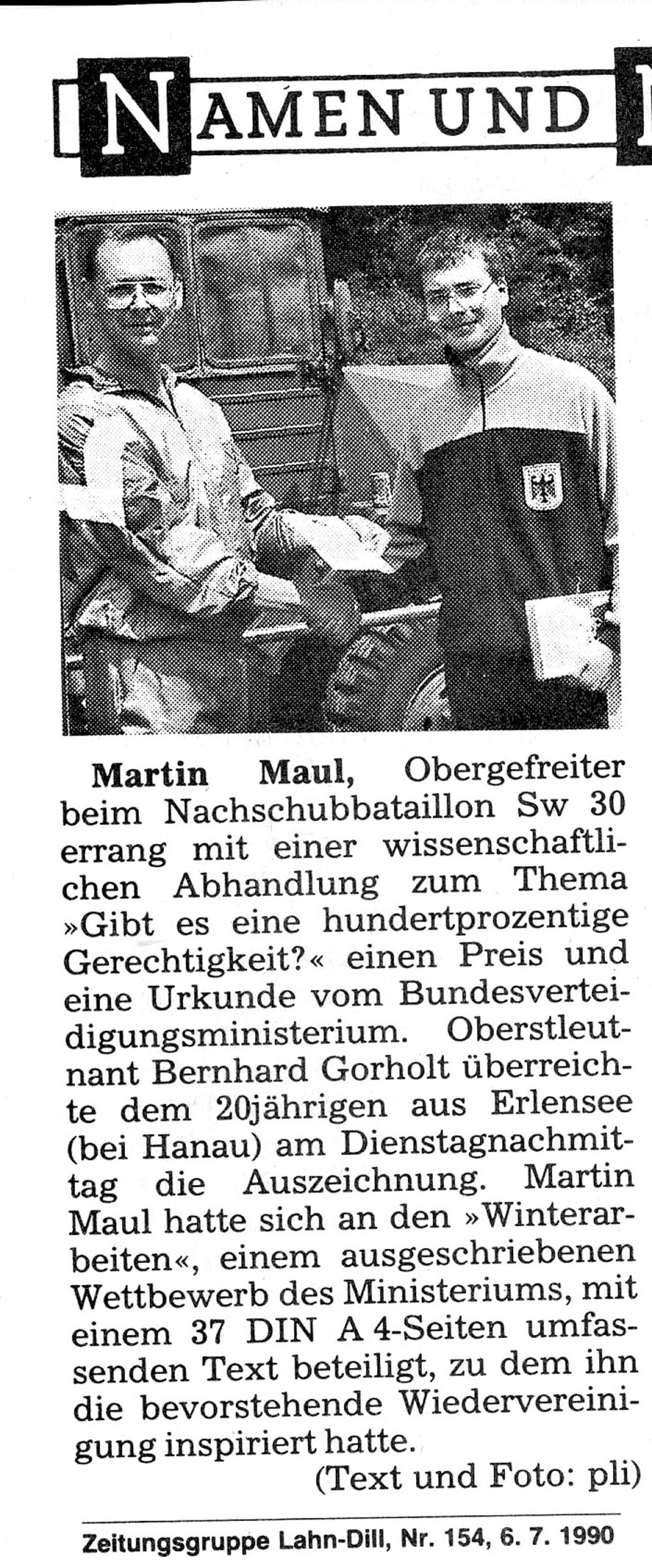 Zeitungsgruppe Lahn-Dill vom 6.7.1990