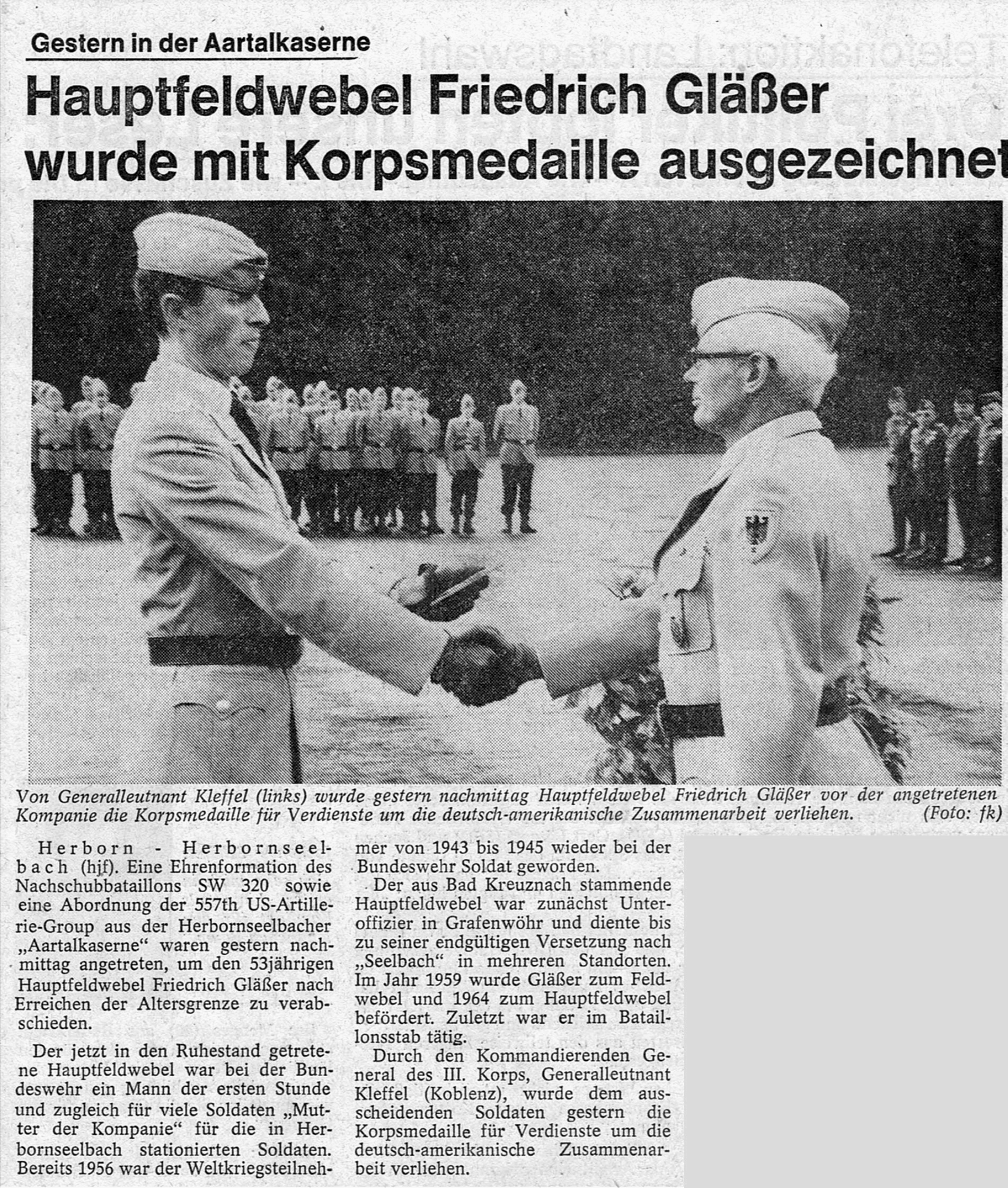 Ehrung für Fritz Gläßer