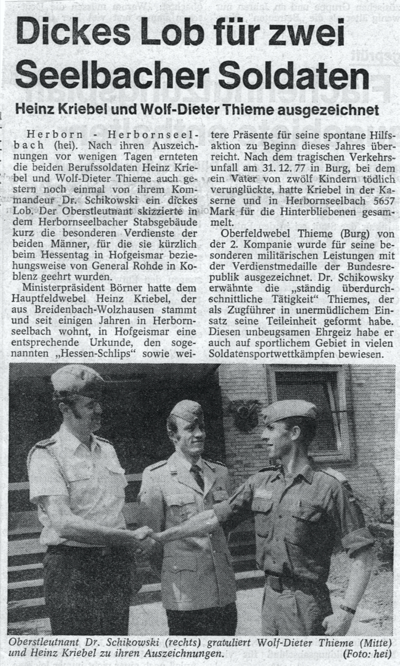 Auszeichnung für Heinz Kriebel und Wolf-Dieter Thieme