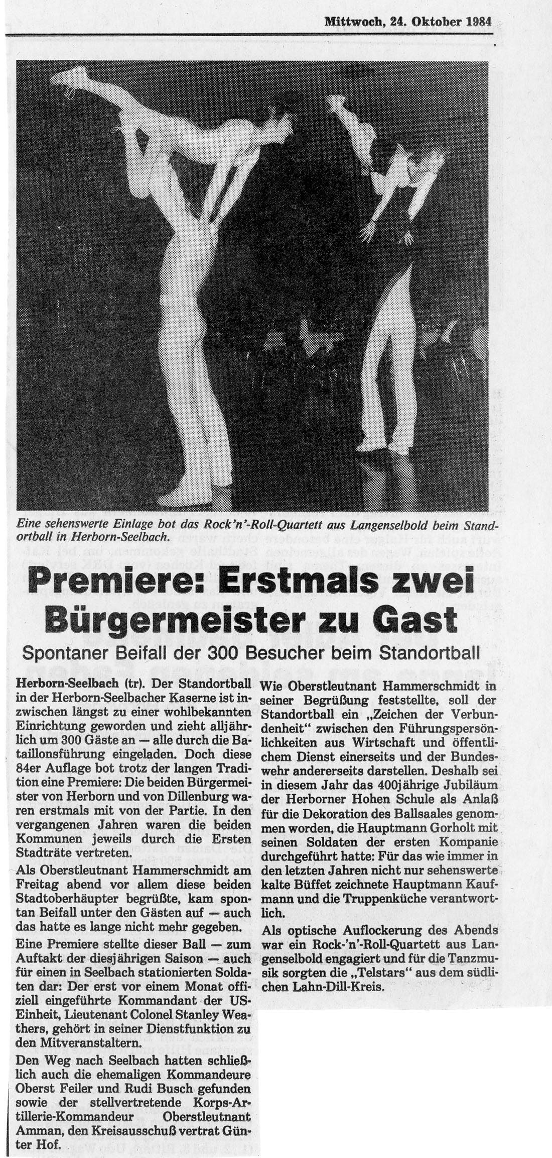 Heimische Presse vom 24. Oktober 1984